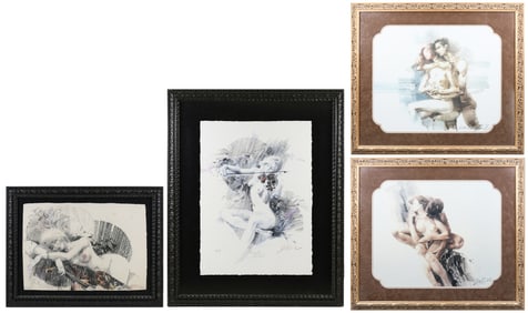 FOUR CHARLES BILLICH EROTIC LITHOGRAPHS
