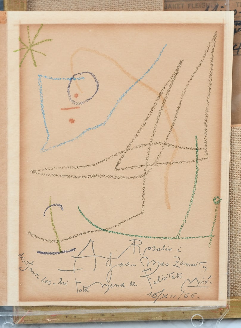 MIRO SIGNED 1966 CHRISTMAS CARD (1 of 7)