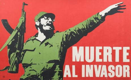 VINTAGE CASTRO CUBAN PROPAGANDA POSTER