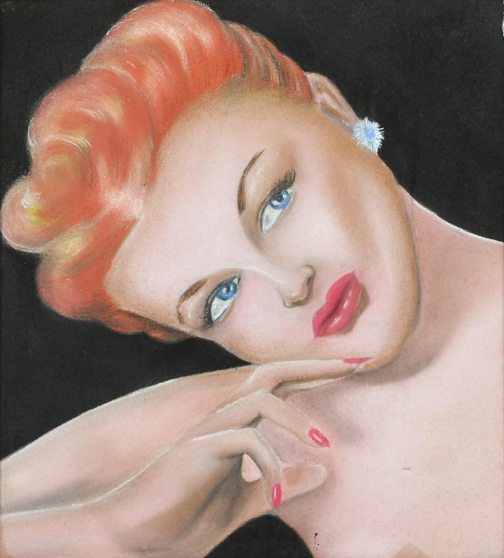 PINUP STYLE PASTEL ILLUSTRATION PORTRAIT (1 of 4)