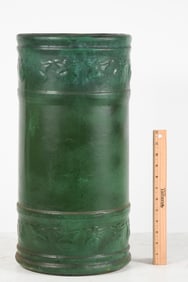 ZANESVILLE ARTS & CRAFTS GREEN UMBRELLA STAND