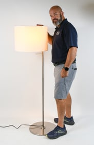 MODERN BRUSHED NICKEL FLOOR LAMP