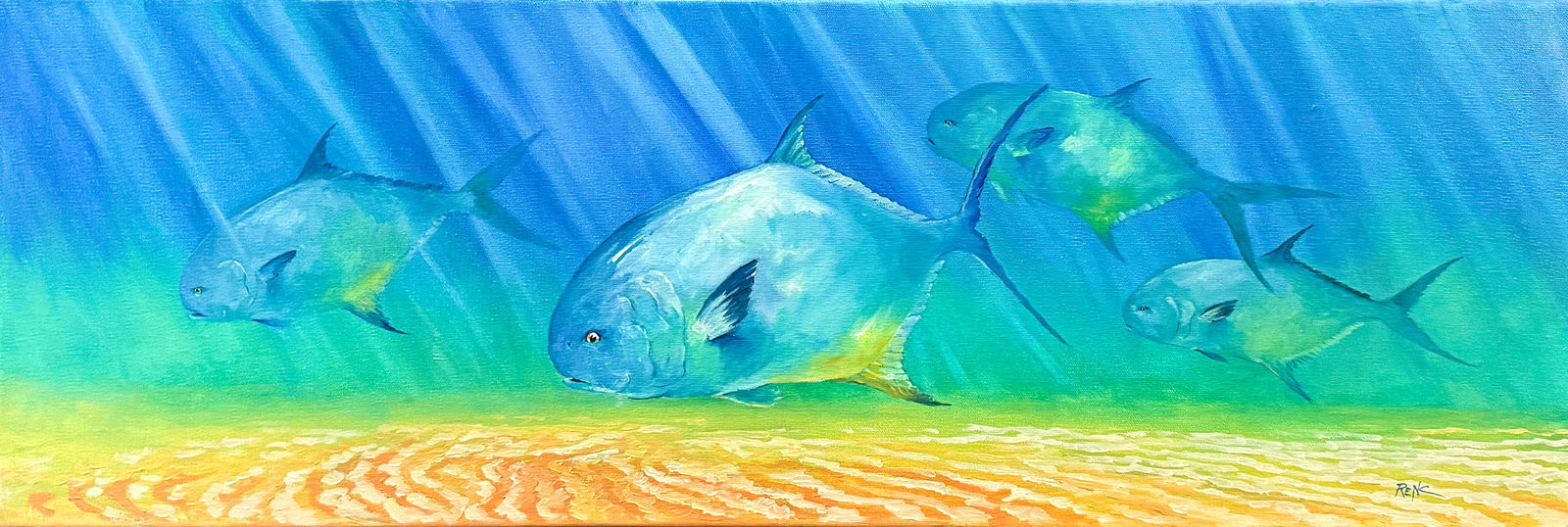 BILL RENC "CRUISING PERMIT" OIL PAINTING (1 of 5)