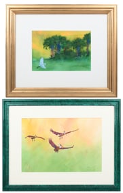 TWO BILL RENC BIRD WATERCOLORS