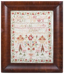 19TH-CENTURY E. GIPY FOLK ART SAMPLER