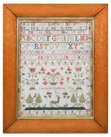 GEORGINA SNODGRASS 1828 FOLK ART SAMPLER
