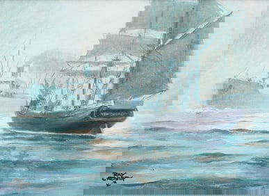 RAY CROSBY “TWILIGHT OF SAIL” PAINTING