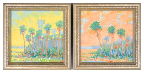 TWO GREG BEHYMER FLORIDA PAINTINGS