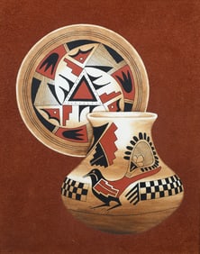 ERV JOHNSON SAN ILDEFONSO VASE PAINTING