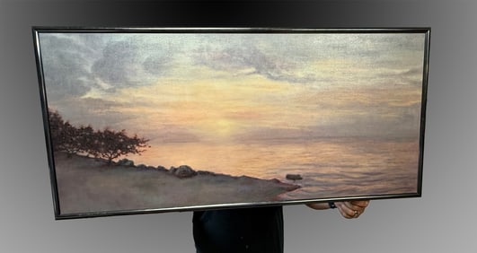 PANORAMIC JUDITH HILL PEACEFUL COASTAL PAINTING
