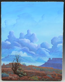 R.J. MANYGOATS SOUTHWESTERN LANDSCAPE PAINTING