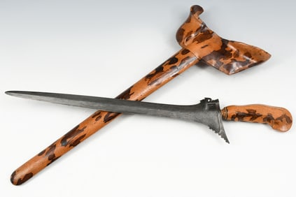 KERIS KNIFE W/ EXOTIC WOOD HANDLE AND SHEATH