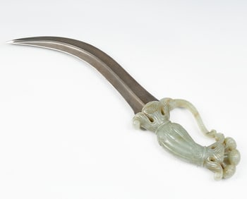 MUGHAL-STYLE JADE-HANDLED DAGGER