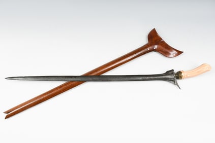 LONG KERIS KNIFE W/ WOODEN SHEATH