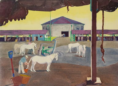 CLARA STROUD CIRCUS GROOMING WATERCOLOR