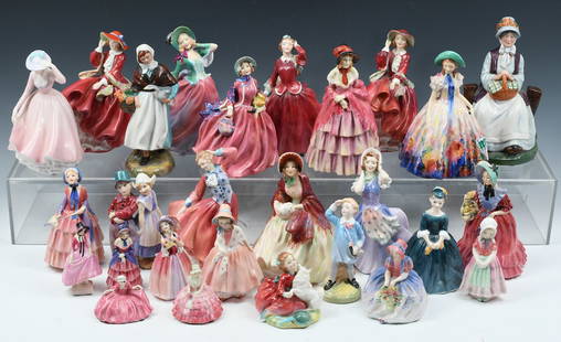 27 PC. ROYAL DOULTON PORCELAIN FIGURINE COLLECTION: 27 PC. ROYAL DOULTON PORCELAIN FIGURINE COLLECTION: