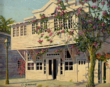 CAROL SADOWSKI KEY WEST BUNGALOW PAINTING