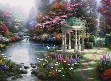 KINKADE “GARDEN OF PRAYER” EMBELLISHED GICLEE