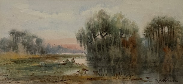 JAMES WILCOX TOMOKA EVENING WATERCOLOR