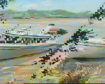 “MAYBE LOST” FERRY BOAT PAINTING BY E. QUEST