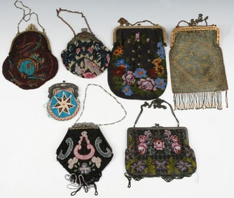 7 BEADED BAGS - COLORFUL VICTORIAN
