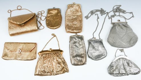 9 GOLD & SILVER MESH WHITING DAVID BAGS