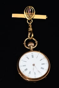 18K "CYLINDRES 10 RUBIS REMONTOIR" LADIES WATCH