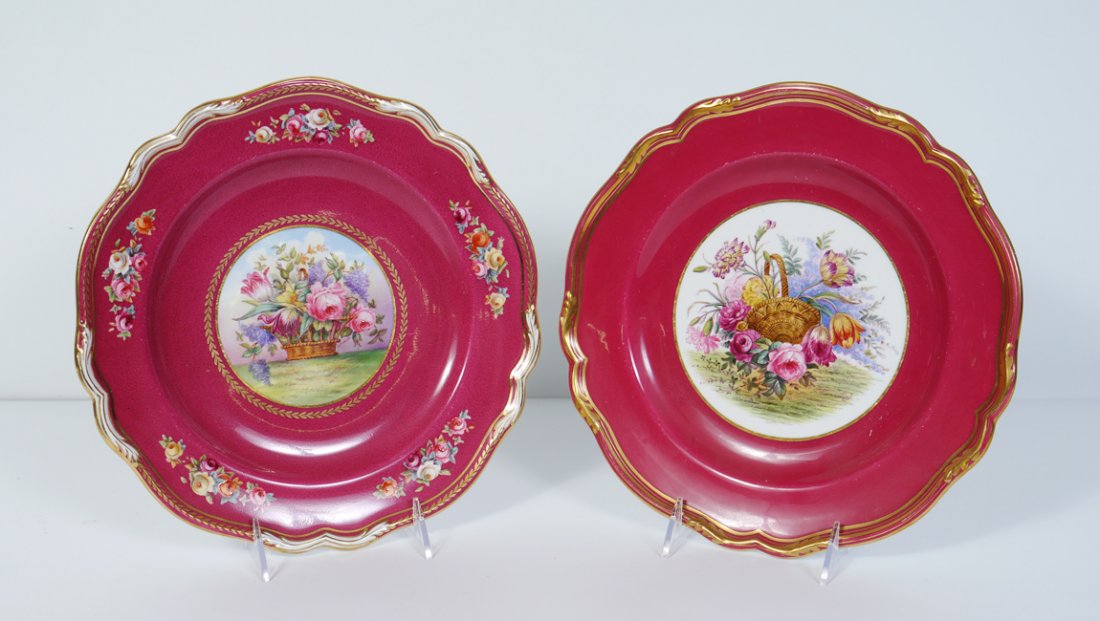 8 SPODE COPELAND CHINA SERVICE PLATES: 8 SPODE COPELAND CHINA SERVICE PLATES: 10 3/4" dia. Floral decorated rim. Doris Baker-Mansergh Estate
