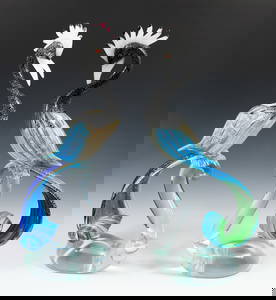 PR MURANO DANILO ZANELLA GLASS CRESTED CRANES