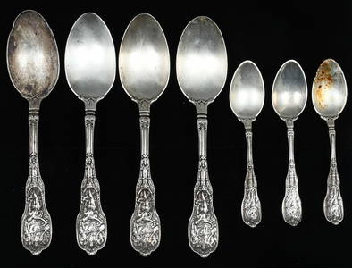 7 PC. GORHAM "MYTHOLOGIQUE" STERLING FLATWARE