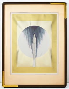 ERTE "LA TRISTESSE" SERIGRAPH: ERTE, (Russian/French, 1892-1990): "La Tristesse", from the Emotions Suite, Serigraph, 22.75" x 17.875", signed lower right, numbered 8/300, custom framing, 31.25" x 24.125". Printed in 1979. Sold wit