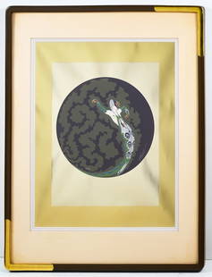 ERTE "LA JALOUSIE" SERIGRAPH: ERTE, (Russian/French, 1892-1990): "La Jalousie", from the Emotions Suite, Serigraph, 22.75" x 17.75", signed lower right, numbered 8/300 lower left, framed, 31.25" x 24.125". Printed in 1979. Sold wi