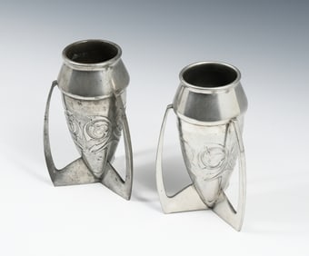 PR. ARCHIBALD KNOX BOMB VASES TUDRIC PEWTER