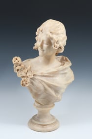 ALABASTER BUST OF A YOUNG LADY