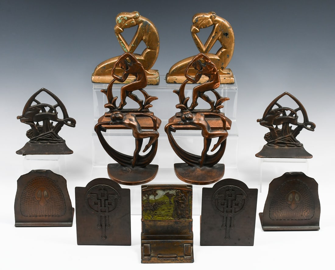 13 PC. ARTS & CRAFTS & FIGURAL BOOKENDS (1 of 8)