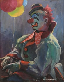 LIONEL FIELDING DOWNES BARNUM BAILEY CLOWN PAINTING