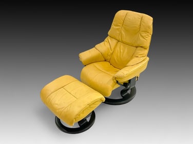 2 PC. EKORNES STRESSLESS LOUNGE CHAIR & OTTOMAN