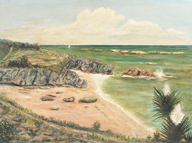 EARLY 20TH CENTURY BERMUDA SHORELINE PAINTING