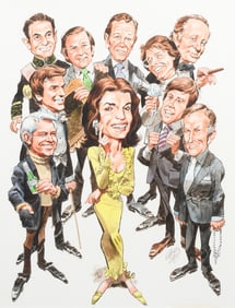 JACK DAVIS JACKIE ONASSIS CARICATURE