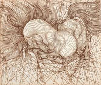 GUILLAUME AZOULAY HORSE ETCHING