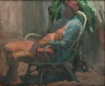 RECLINING NUDE PAINTING SIGNED SPENCER