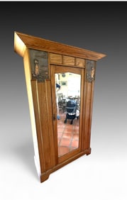 ENGLISH ARTS & CRAFTS OAK LIGHTHOUSE MOTIF ARMOIRE