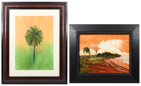 TWO ORIGINAL BILL RENC PAINTINGS
