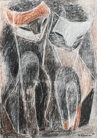 H. ALTSCHULE CATS PAINTING