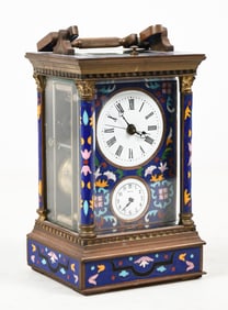 FRENCH STYLE CLOISONNE CARRIAGE CLOCK