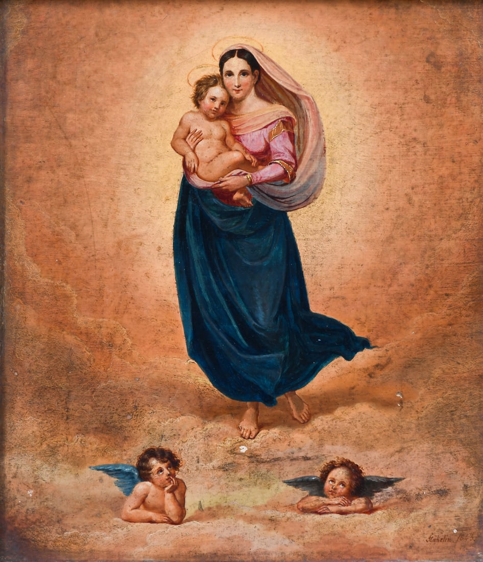 MADONNA AND CHILD PAINTING AFTER RAPHAEL (1 of 4)