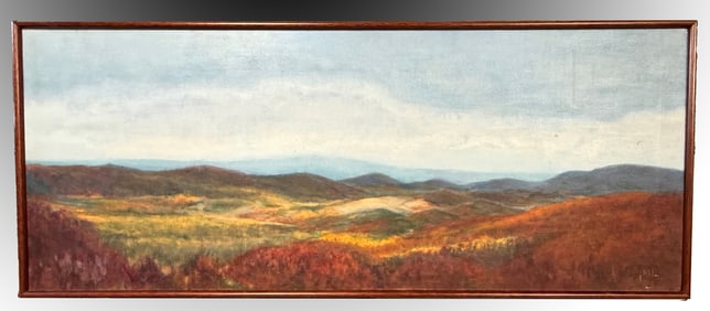 PANORAMIC JUDITH HILL MEADOW PAINTING