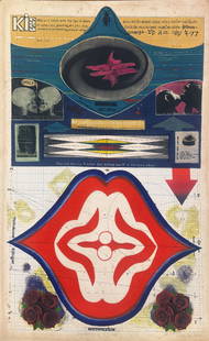 MICHAEL PONCE DE LEON “ANATOMY OF A KISS&rdquo; ETCHING: PONCE DE LEON, Michael, (American, b. 1922): “Anatomy of a Kiss&rdquo;, Embossed Color Etching and Aquatint, 38.5&rdquo; x 25.25&rdquo; with margins, pencil signed lower right, titled mid-margin, nu