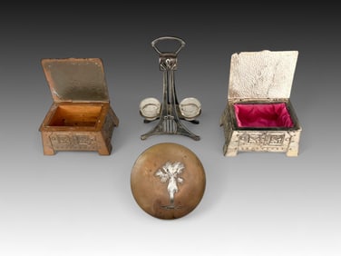 4 PC. METAL ARTS & CRAFTS AND SECESSIONIST ITEMS