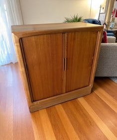 TEAK TAMBOUR ENTERTAINMENT CABINET